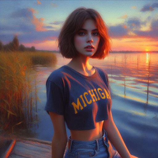 Michigan Lake T-Shirt And Denim Art Collection